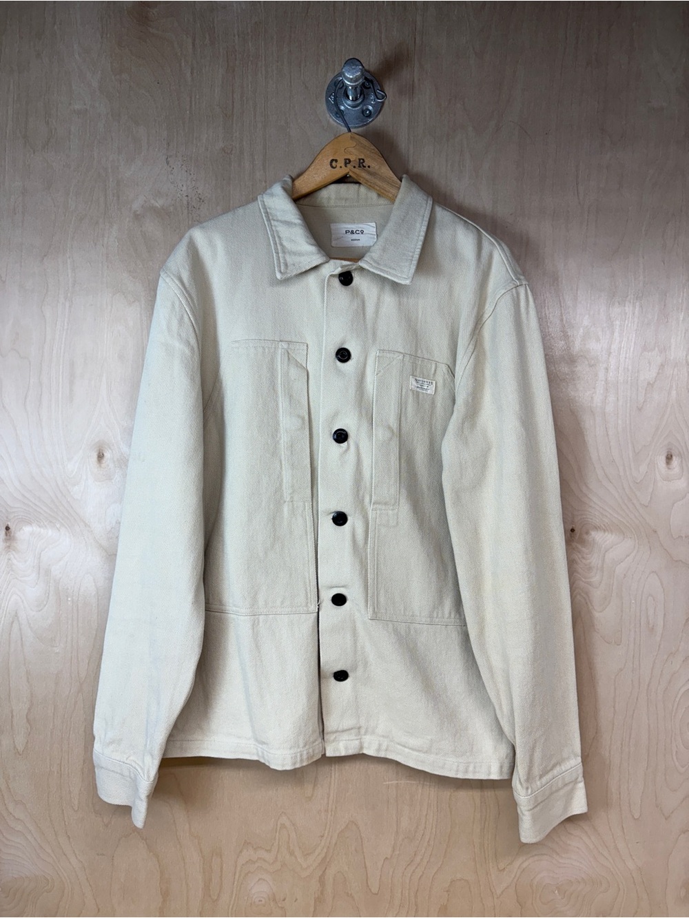 P & Co. Cream Button-Up Chore Jacket